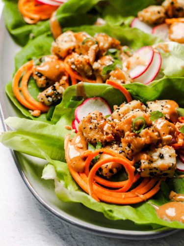 Everything Bagel Seasoning Tofu Lettuce Wraps Everything Bagel Seasoning Tofu Lettuce Wraps